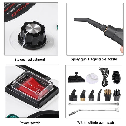 Myjka parowa wysokociśnieniowa 2500W – ręczna, wysokotemperaturowa