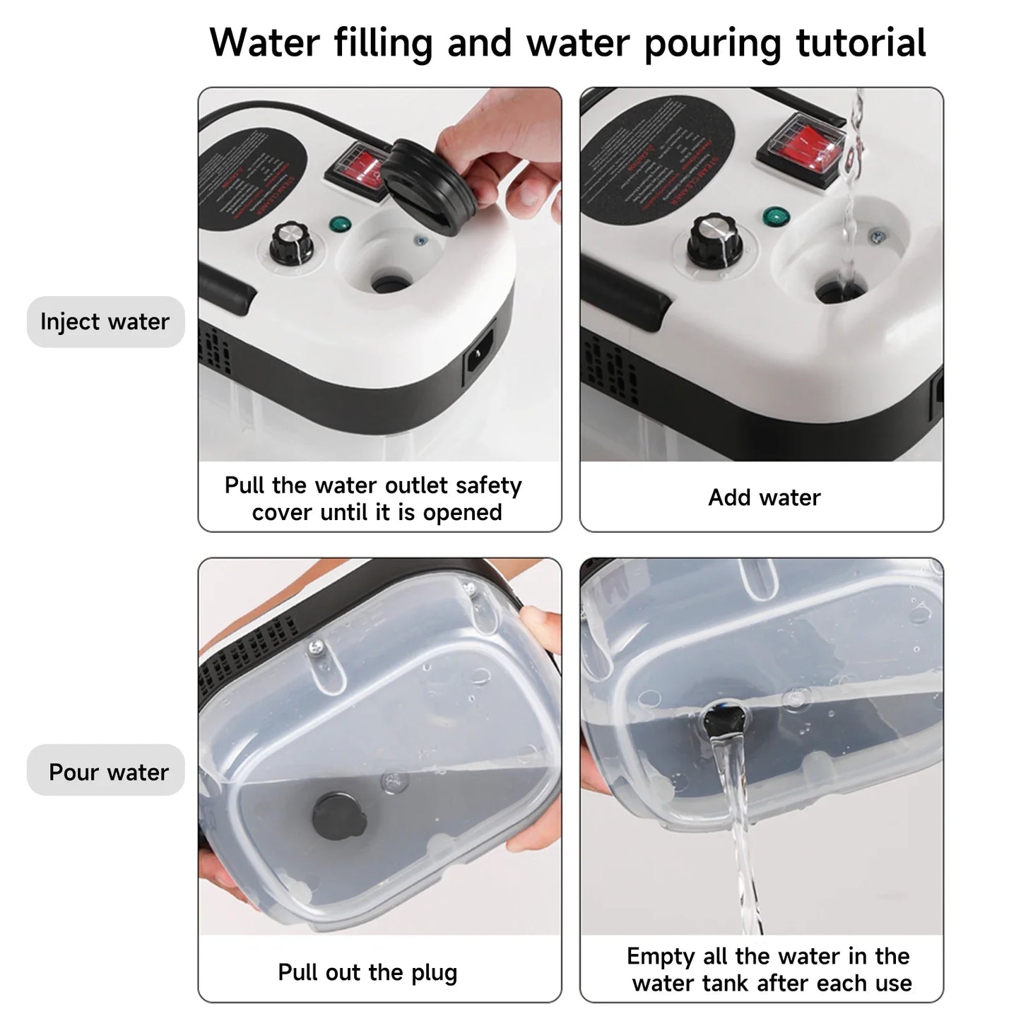 Myjka parowa wysokociśnieniowa 2500W – ręczna, wysokotemperaturowa