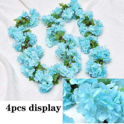 Girlanda ze sztucznych róż 2 m – biała