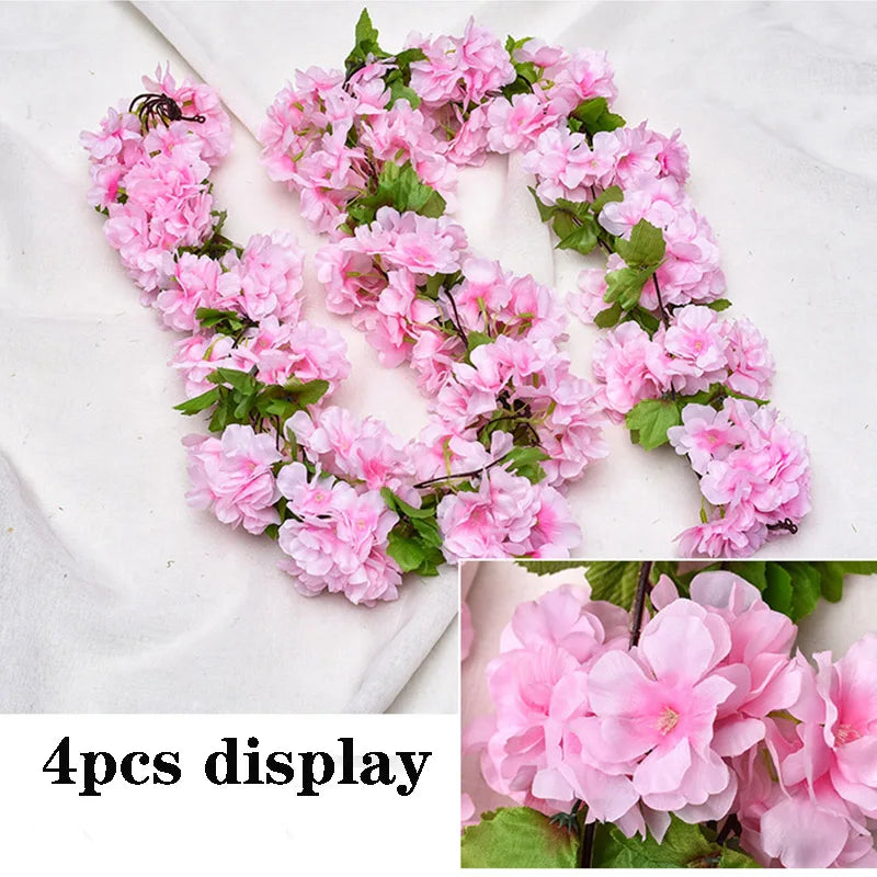 Girlanda ze sztucznych róż 2 m – biała