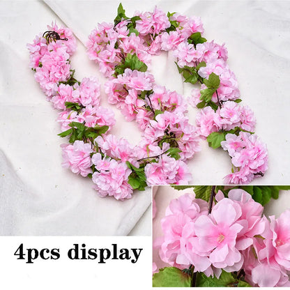 Girlanda ze sztucznych róż 2 m – biała