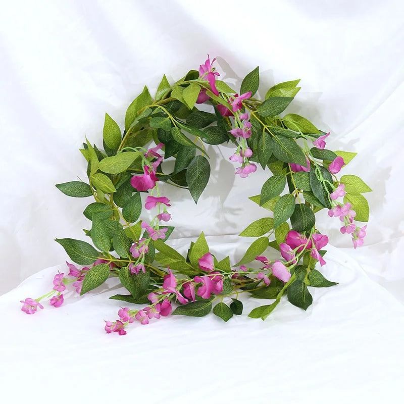 Girlanda ze sztucznych róż 2 m – biała