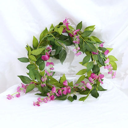 Girlanda ze sztucznych róż 2 m – biała