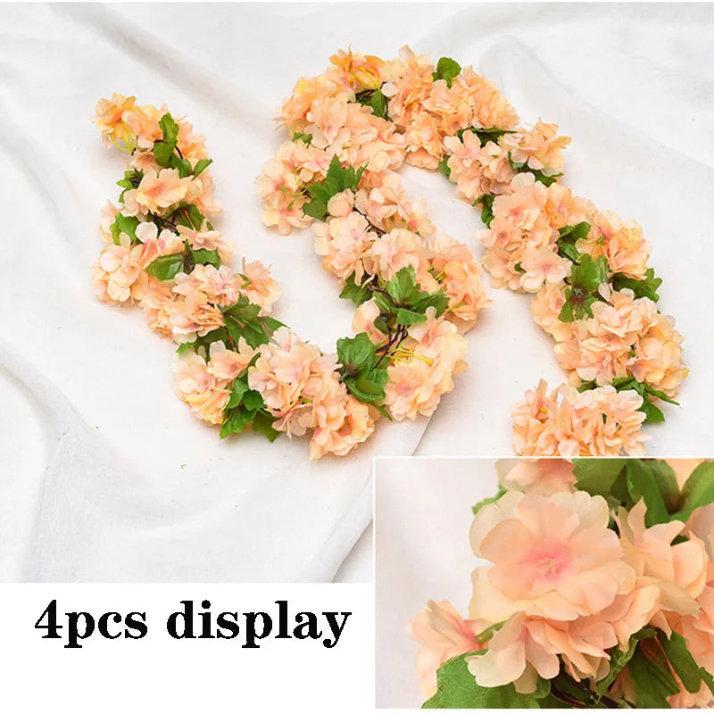 Girlanda ze sztucznych róż 2 m – biała