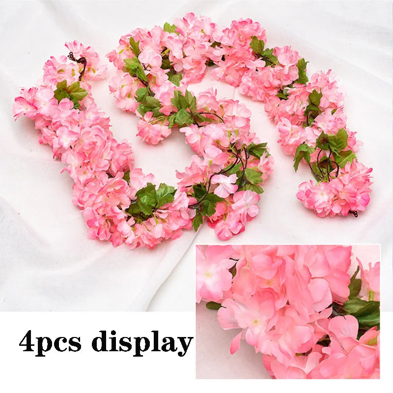 Girlanda ze sztucznych róż 2 m – biała