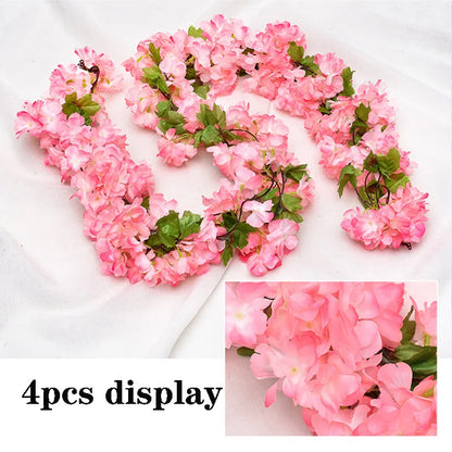 Girlanda ze sztucznych róż 2 m – biała