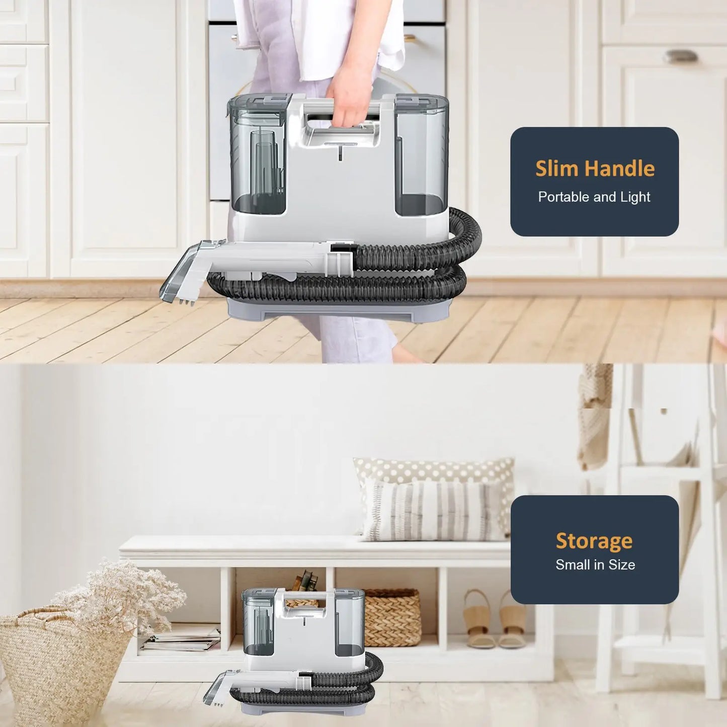 Odkurzacz piorący do tapicerki 9kPa – spryskiwanie i odsysanie 🧼