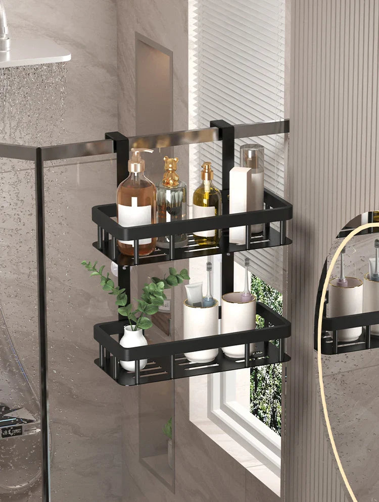 3-poziomowa półka łazienkowa na drzwi – organizer pod prysznic