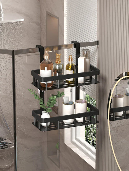 3-poziomowa półka łazienkowa na drzwi – organizer pod prysznic