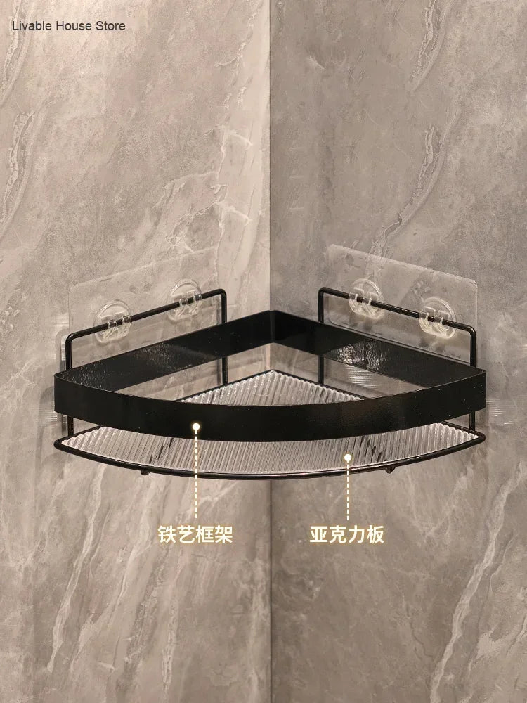 Złota półka łazienkowa narożna – bez wiercenia