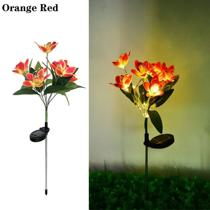Solarna lampa ogrodowa Orchidea LED – dekoracyjny kwiat do trawnika