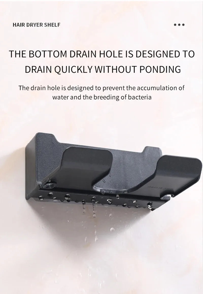 Uchwyt na suszarkę do włosów – ścienny, bez wiercenia (ABS)