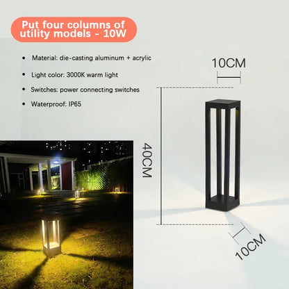 Lampa ogrodowa słupek LED 10W IP68 – nowoczesne oświetlenie trawnika