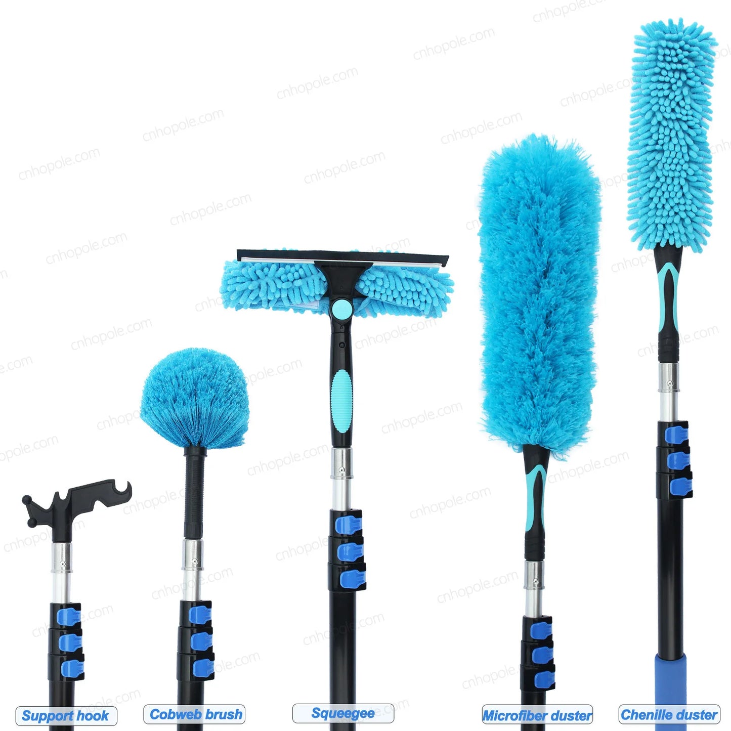 Zestaw do odkurzania 12 ft z teleskopowym drążkiem – szczotki i ściągaczka