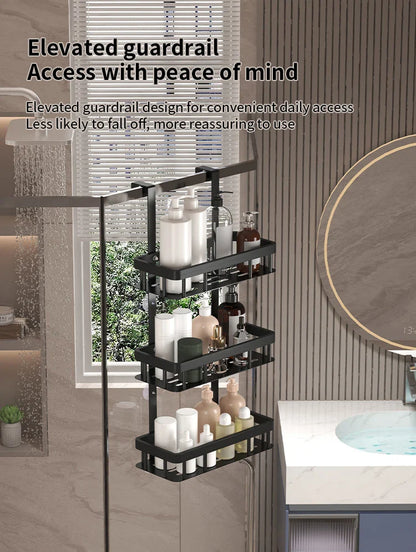 3-poziomowa półka łazienkowa na drzwi – organizer pod prysznic