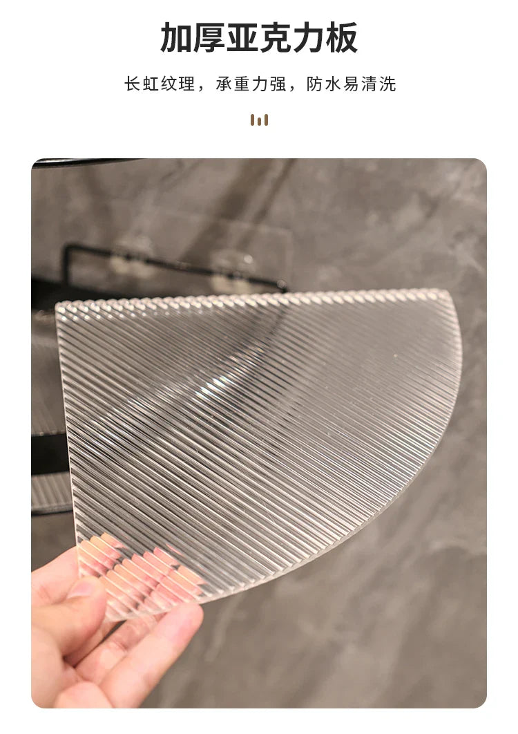 Złota półka łazienkowa narożna – bez wiercenia