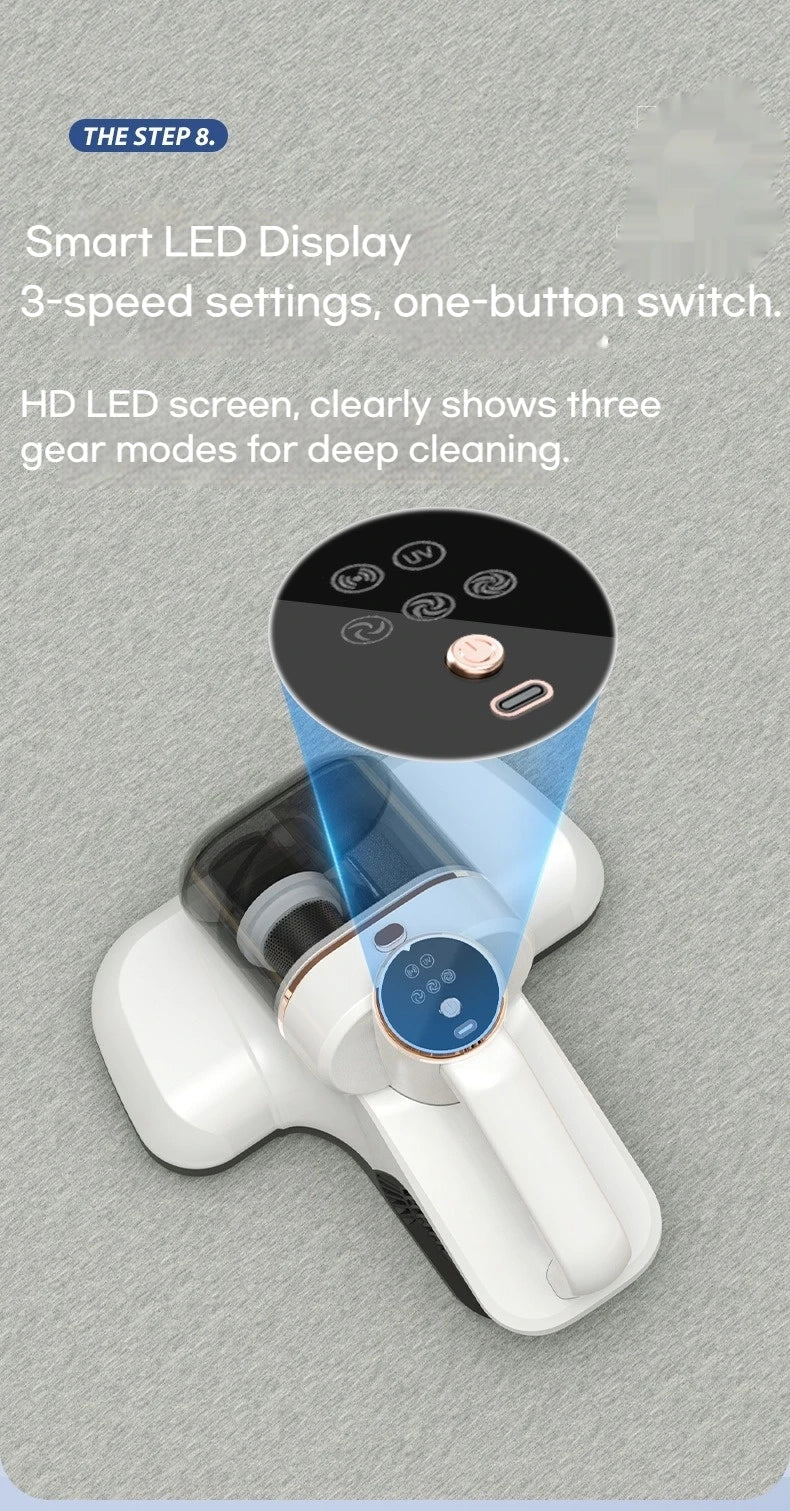 Odkurzacz do roztoczy 10000Pa – UV, podwójny zbiornik, 3 tryby