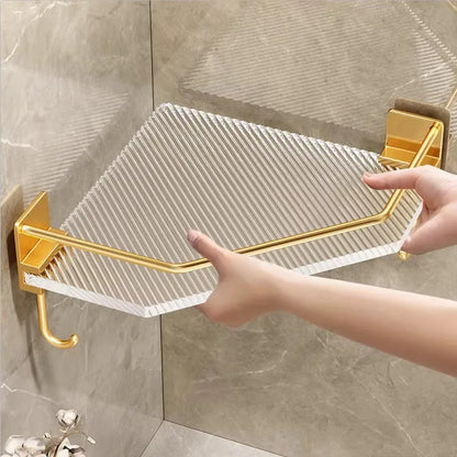 Akrylowa półka łazienkowa narożna – złota / srebrna