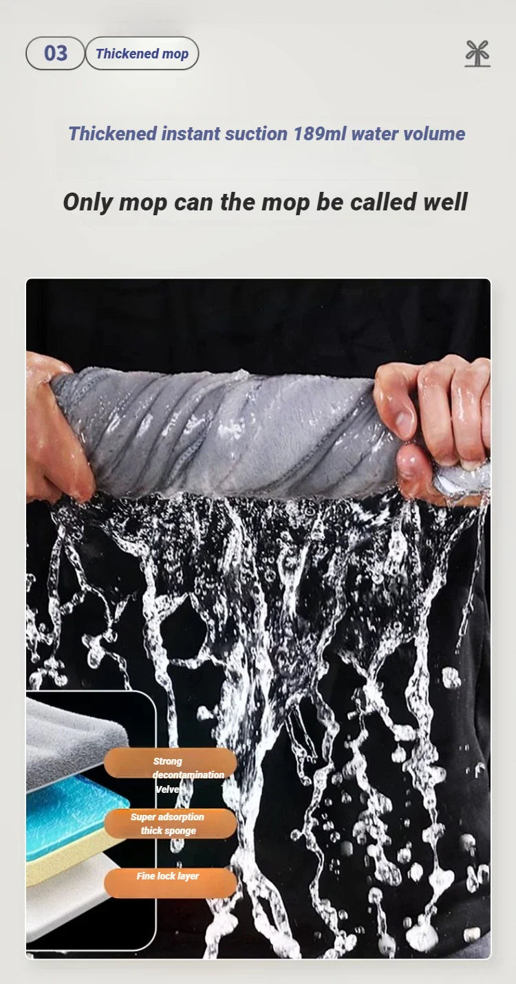 Mop płaski JOYBOS 33 cm z wiadrem – system 2w1 mokre & suche czyszczenie