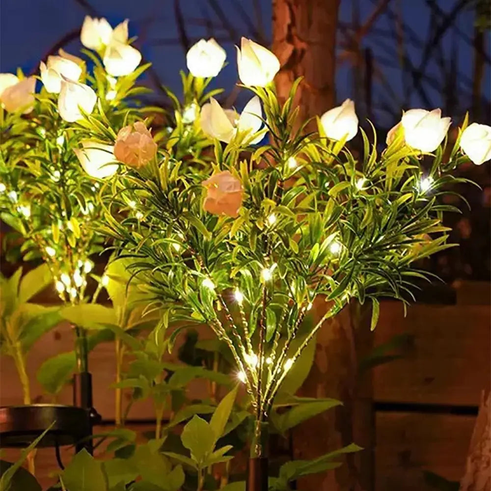 Solarna lampa ogrodowa Gardenia 42 LED – dekoracyjny kwiat wodoodporny