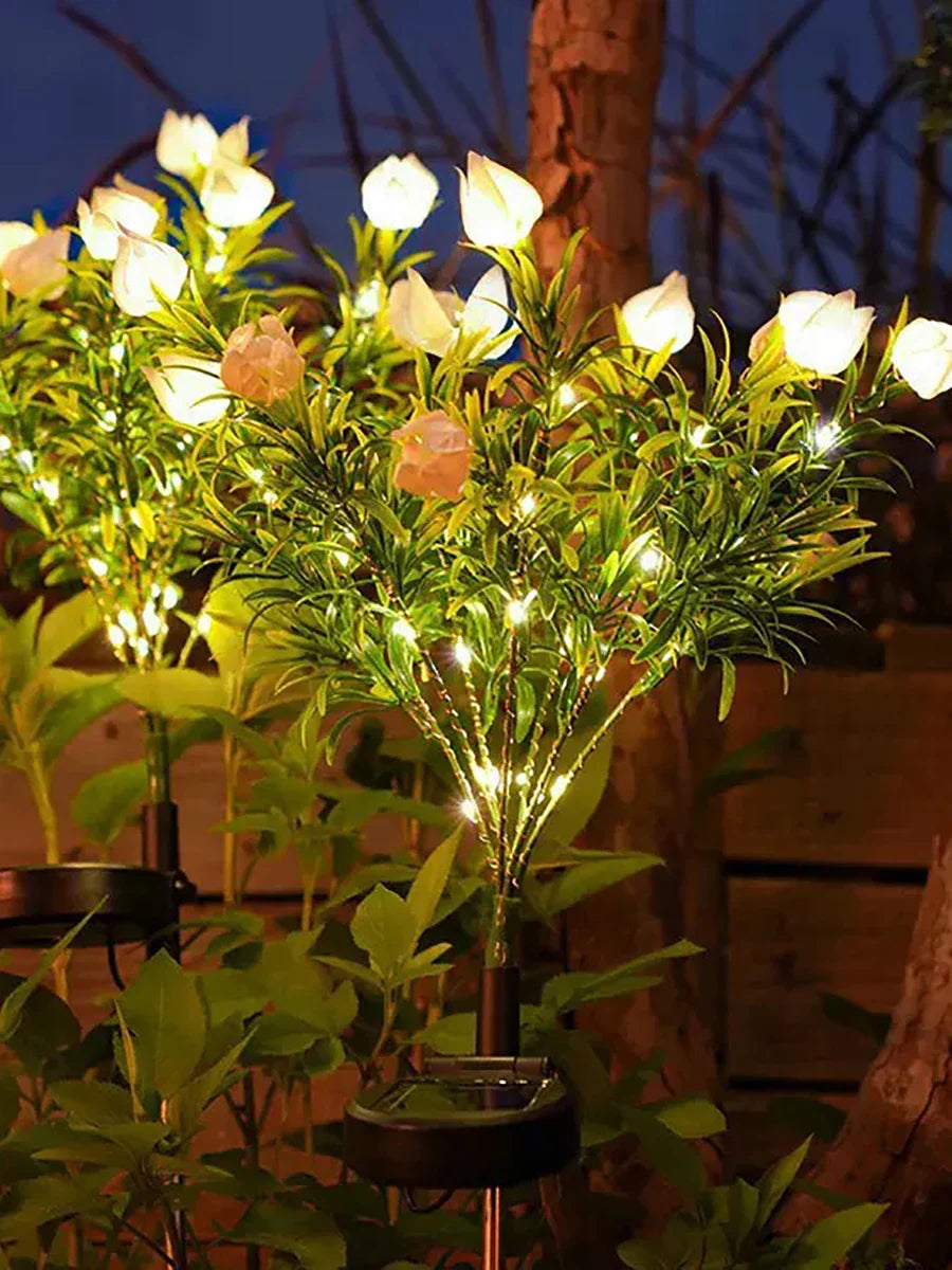 Solarna lampa ogrodowa Gardenia – dekoracyjny kwiat LED ciepłe światło