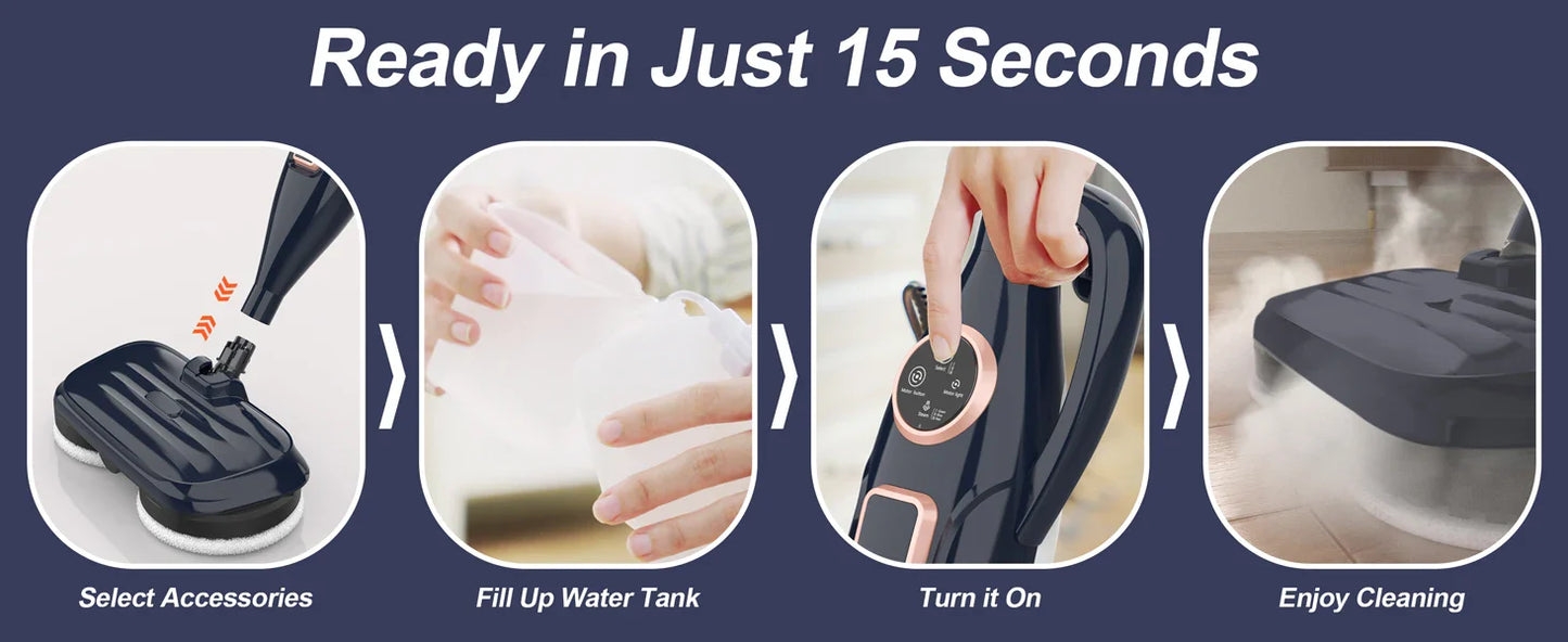 Mop parowy 10w1 1300W – obrotowa nakładka do podłóg