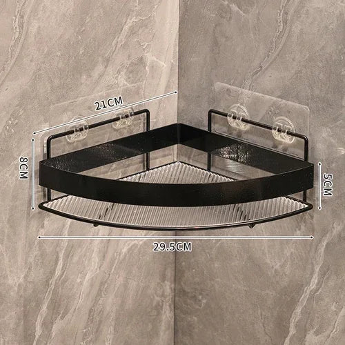 Złota półka łazienkowa narożna – bez wiercenia