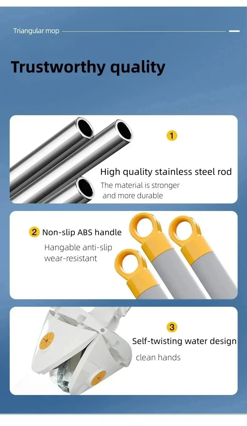 Regulowany mop trójkątny 110 cm – 360° obrotowy