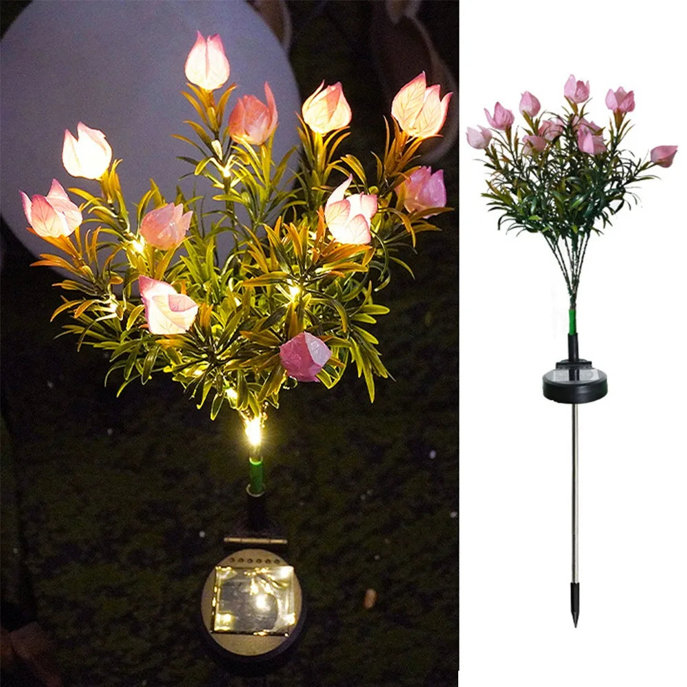 Solarna lampa ogrodowa Gardenia 42 LED – dekoracyjny kwiat wodoodporny