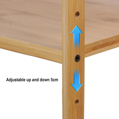 Bambusowa półka kuchenna pod mikrofalę – organizer z 4 haczykami