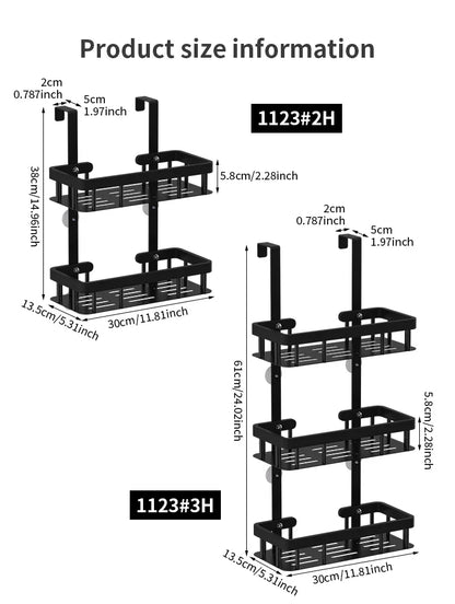 3-poziomowa półka łazienkowa na drzwi – organizer pod prysznic