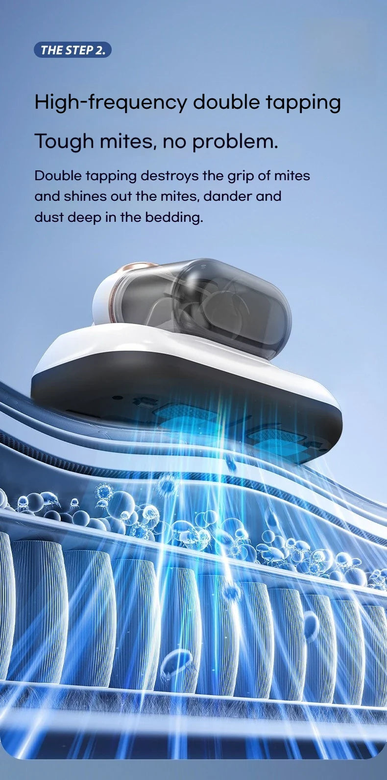 Odkurzacz do roztoczy 10000Pa – UV, podwójny zbiornik, 3 tryby