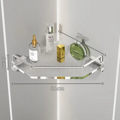 Akrylowa półka łazienkowa narożna – złota / srebrna