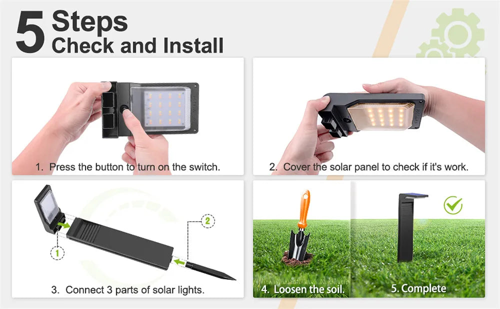 Solarna lampa ogrodowa LED – wodoodporne oświetlenie ścieżek i trawnika