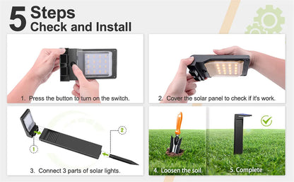 Solarna lampa ogrodowa LED – wodoodporne oświetlenie ścieżek i trawnika