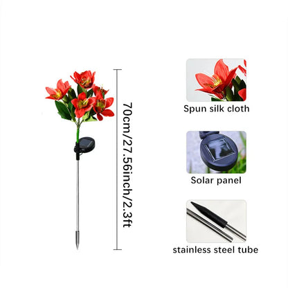 Solarna lampa ogrodowa Orchidea LED – dekoracyjny kwiat do trawnika