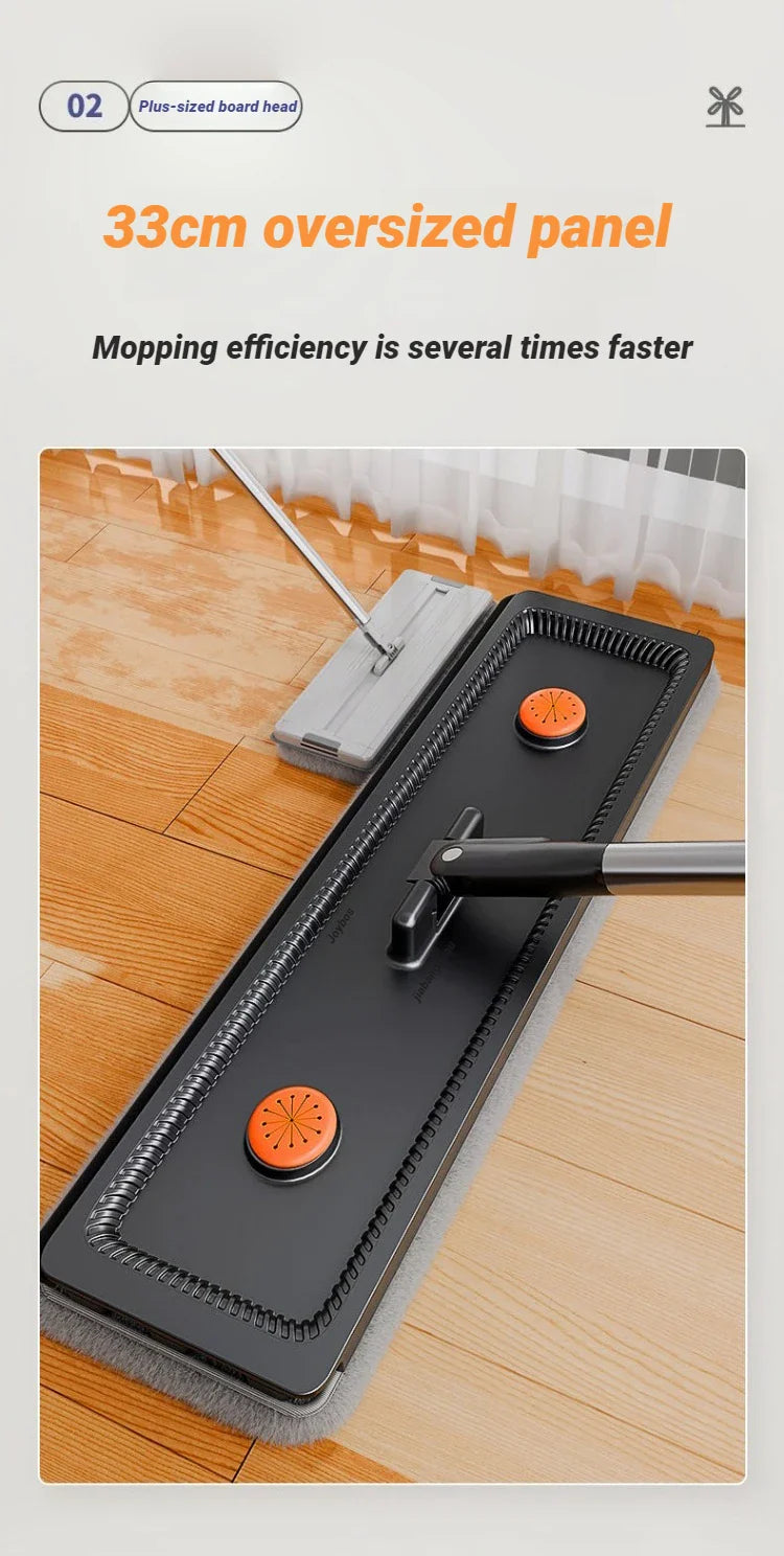 Mop płaski JOYBOS 33 cm z wiadrem – system 2w1 mokre & suche czyszczenie