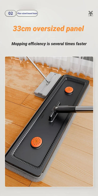 Mop płaski JOYBOS 33 cm z wiadrem – system 2w1 mokre & suche czyszczenie