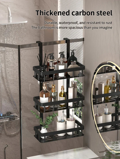 3-poziomowa półka łazienkowa na drzwi – organizer pod prysznic