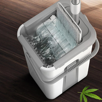 Mop z mikrofibry z wiadrem – system wyciskania bez dotykania rąk