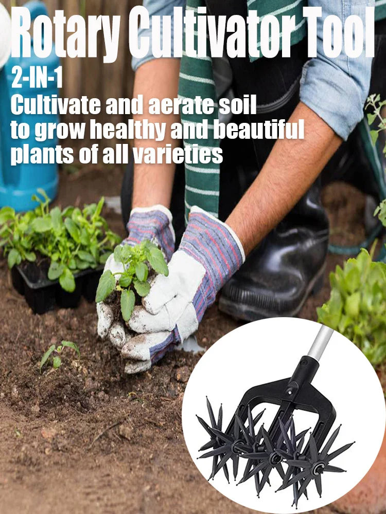 Ręczny spulchniacz gleby – obrotowy kultywator ogrodowy