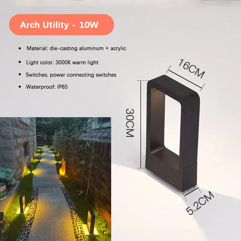 Lampa ogrodowa słupek LED 10W IP68 – nowoczesne oświetlenie trawnika