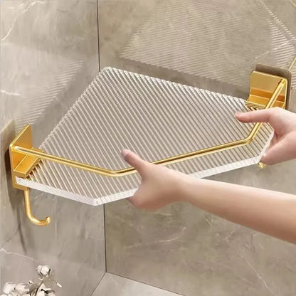 Akrylowa półka łazienkowa narożna – złota / srebrna