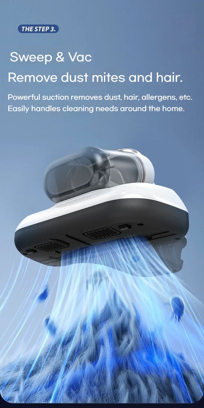 Odkurzacz do roztoczy 10000Pa – UV, podwójny zbiornik, 3 tryby