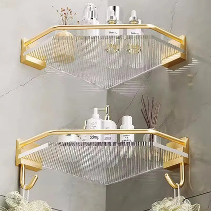 Akrylowa półka łazienkowa narożna – złota / srebrna