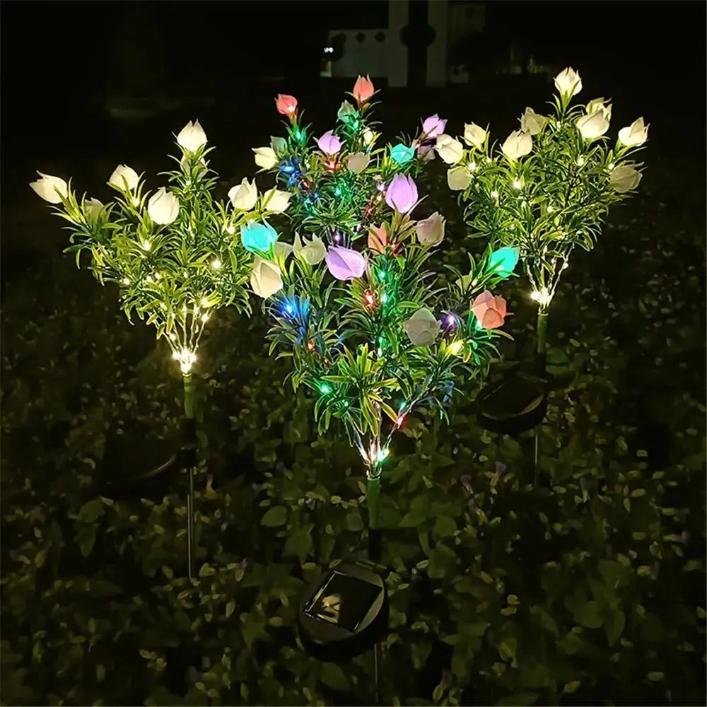 Solarna lampa ogrodowa Gardenia 42 LED – dekoracyjny kwiat wodoodporny