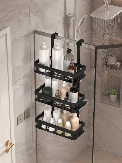 3-poziomowa półka łazienkowa na drzwi – organizer pod prysznic