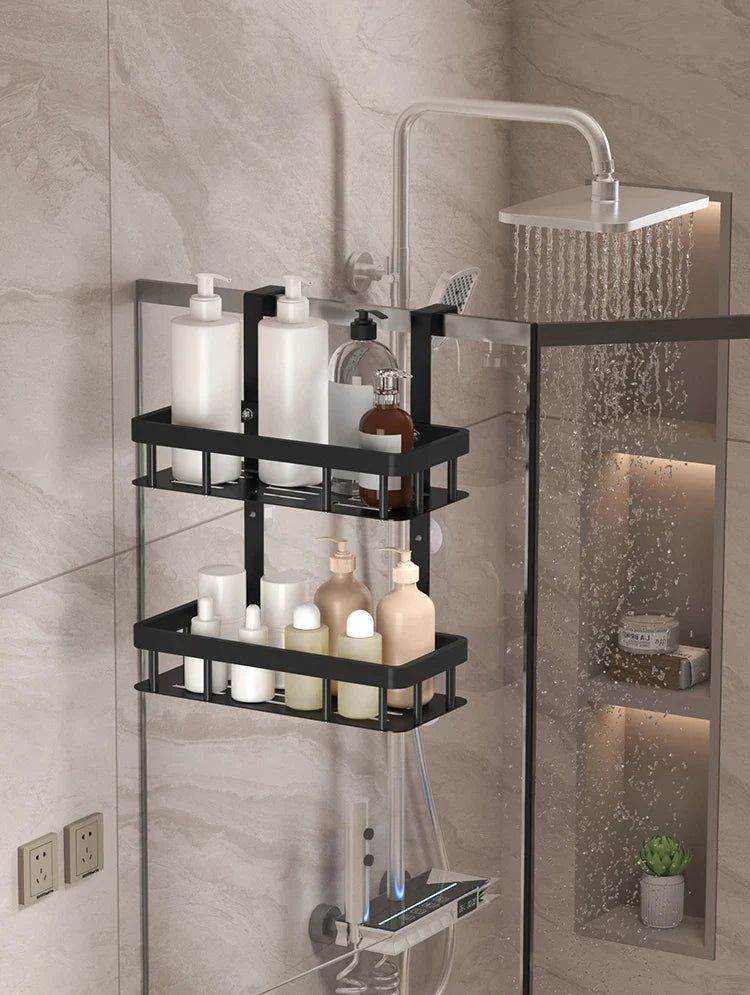 3-poziomowa półka łazienkowa na drzwi – organizer pod prysznic
