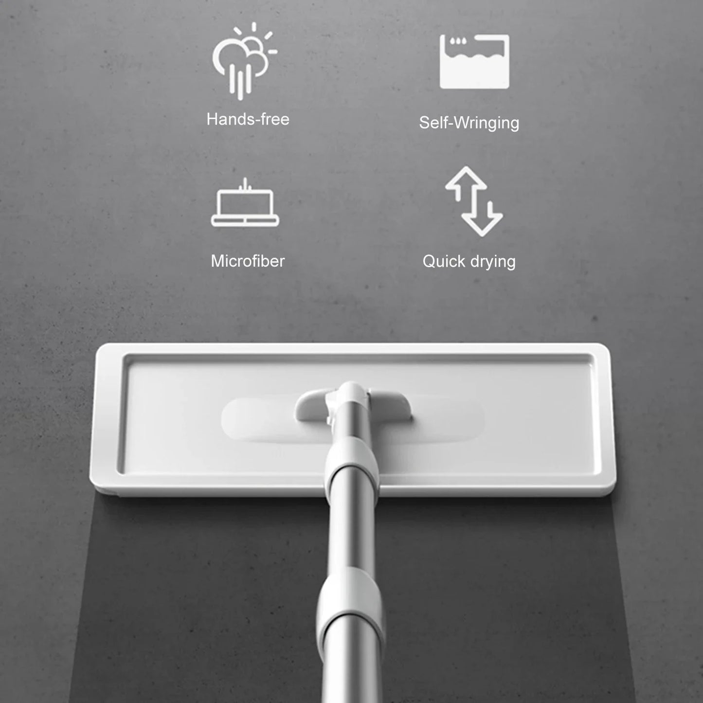 Mop z mikrofibry z wiadrem – system wyciskania bez dotykania rąk