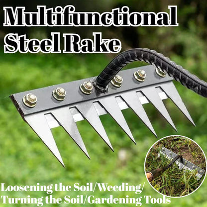 Metalowe grabki ogrodowe 5/6/7/8 zębów – stal węglowa 🌿